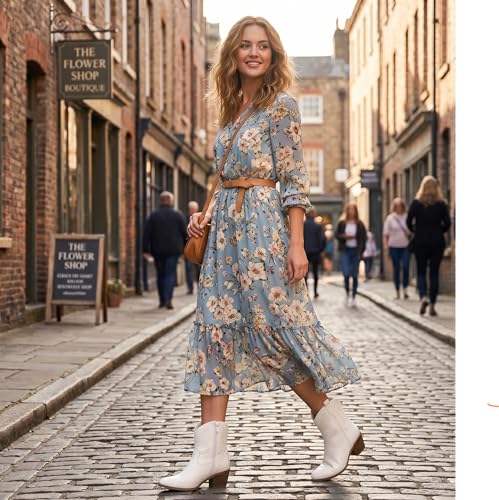 Image of GLOBALWIN Cowboy Boots For Women Short Ankle Boots