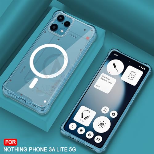 Image of AESTMO Clear Back Cover for Nothing Phone 3A Lite 5G | 360 Protection | Transparent Back Cover (PC + TPU, Compatible with MagSafe Accessories, Transparent Bumper)