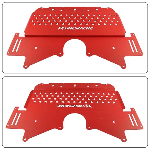 Image of Oil Cooler Skid Plate Compatible with BMW G80 G82 M3 M4 G87 M2 2021-2024 Aluminum Guard Skid Plate Protector Red