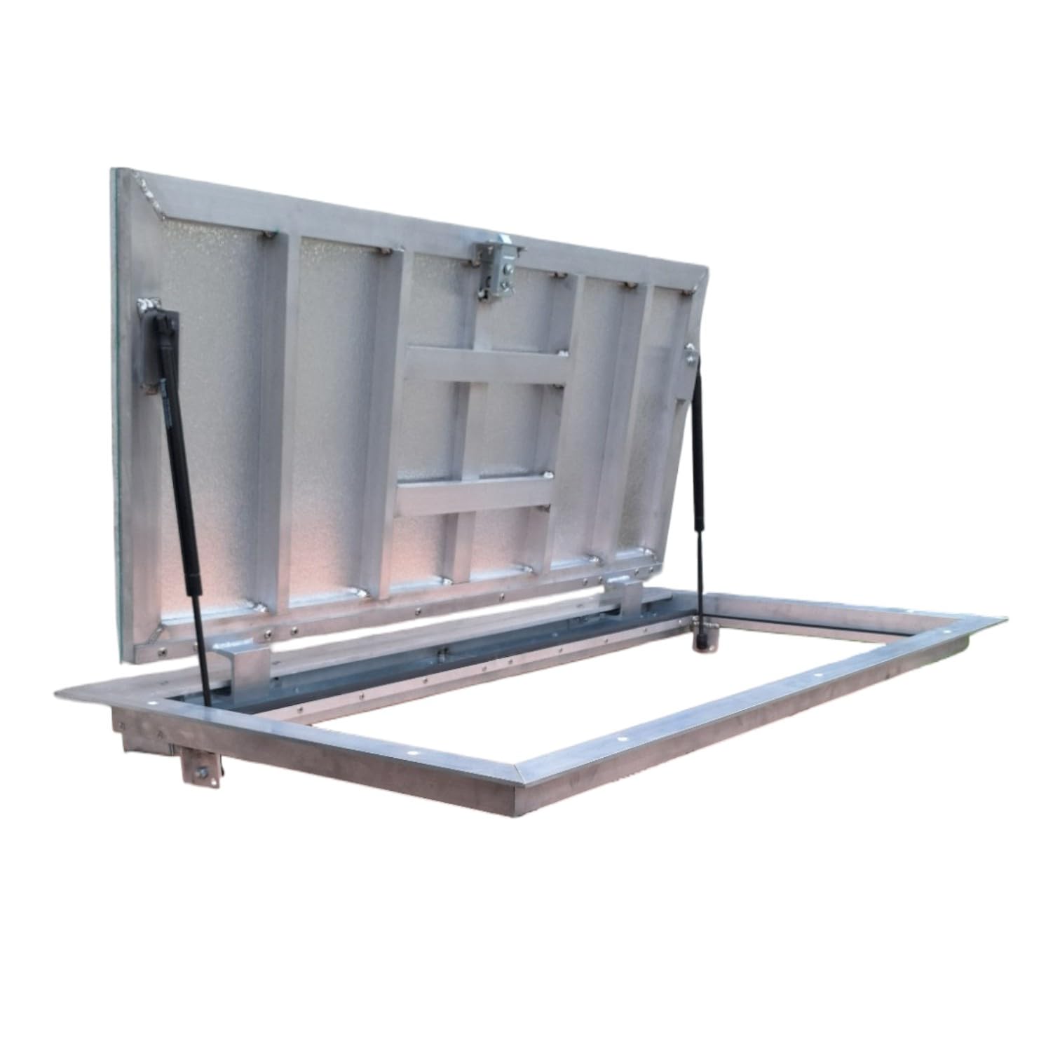Puerta de suelo 60 x 130 cm de aluminio Thermo Max 4 hermética para sótano y pozo de revisión, tapa de alcantarilla, conducto (600 x 1300 mm)