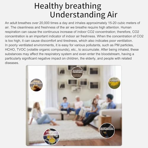 18 in 1 Air Quality Monitor Weytoll Smart Air Quality Tester Temperature and Humidity Meter with Color Screen for Home Office, Detect Indoor PM0.3 PM0.5 PM1.0 PM5.0 PM10 CO2 C6H6 TVOC
