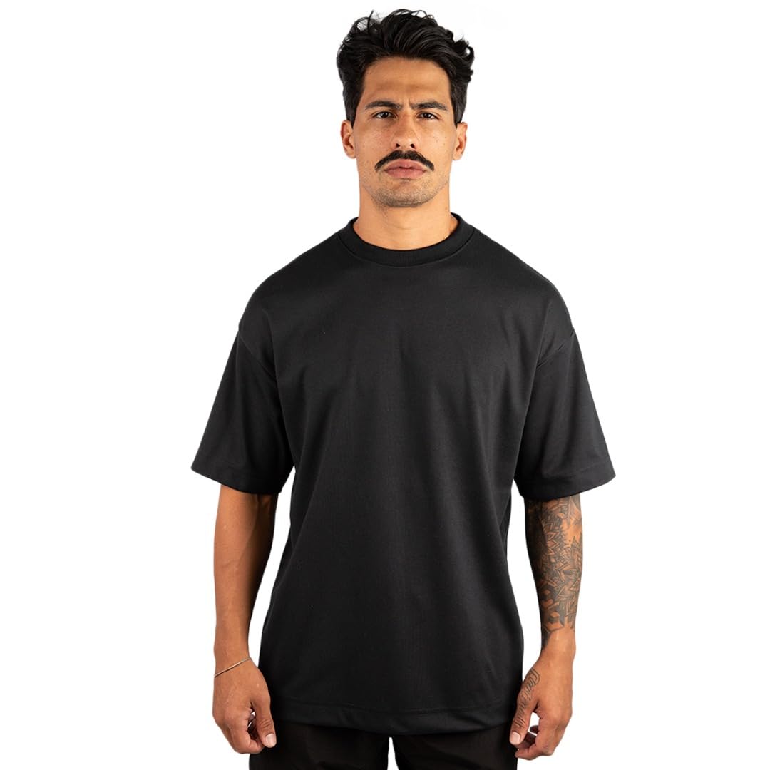 Camiseta oversized Masculina Trace Black Lisa Streetwear 100% Algodão Premium Fio 30.1 Gola Careca Academia Treino Dia a dia