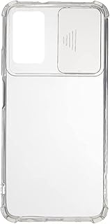 جراب حماية خلفي من السيليكون بتصميم نحيف من جينيريك مع واقي كاميرا منزلق لموبايل شاومي بوكو M3 - شفاف