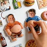 Imán de Nevera Personalizado con Cara Imán Fotográfico con Barriga Antiestrés Blandita Regalos Originales para Mujer Hombre Pareja Familia y Amigos Ideas de Regalo Cumpleaños Navidad (Estilo01)