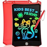 LCD Writing Tablet, 8.5 Inch Colorful Doodle Board Electronic Doodle Pad, Drawing Board Drawing Tablets for Kids, Educational Toys Birthday Gifts for Girls Boys Age 3-8 (Red)
