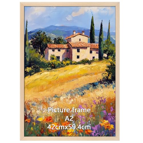Ditwis A2 Picture Frame Wood Colour Aluminium Photo Frame for Posters and Photos Large Frame for Living Room Office Gallery Wall Mount Display