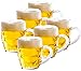 Set di 6 Boccali di Birra in Vetro Bicchieri da Birra congelatore con Manico 225 ml Tazza di Birra Geometrica per Uso Domestico Ideale per Bere con i propri Cari