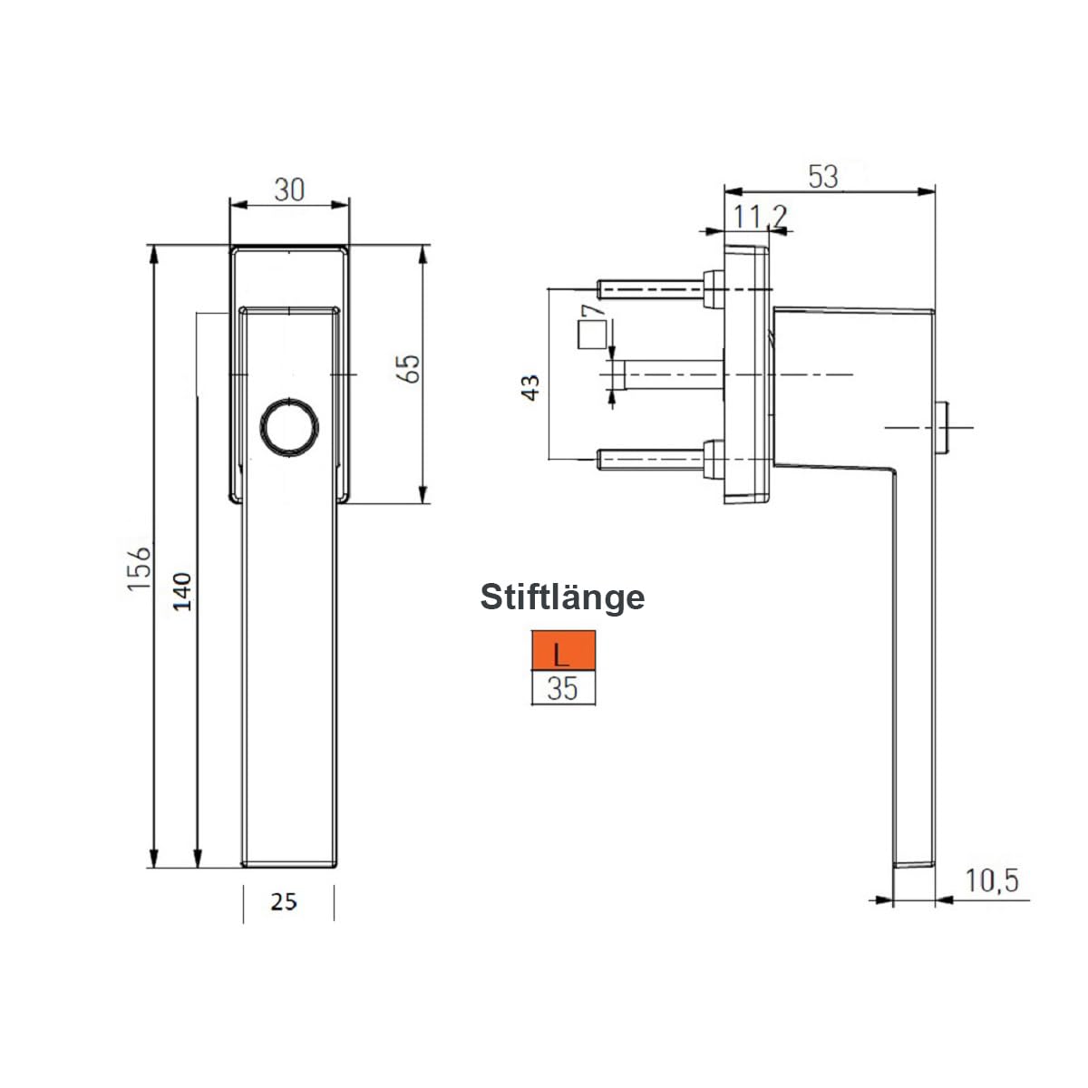 MS Beschläge Design Fenstergriff exklusives Design 45° Rasterung Fensterbeschlag eckig Dreh- Kipp Fensterolive Aluminium Schwarz (eloxiert - matt, Knopf)