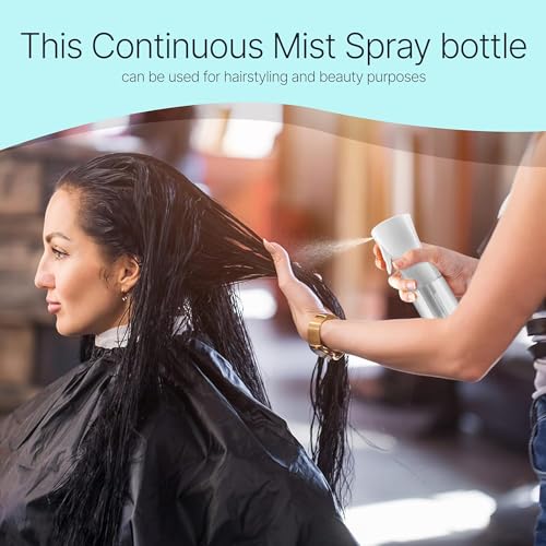 Image of BeautifyBeauties Spray Bottle For Hair - Continuous Mister Spray Bottle for Hairstyling (White, 10.1 Ounces)