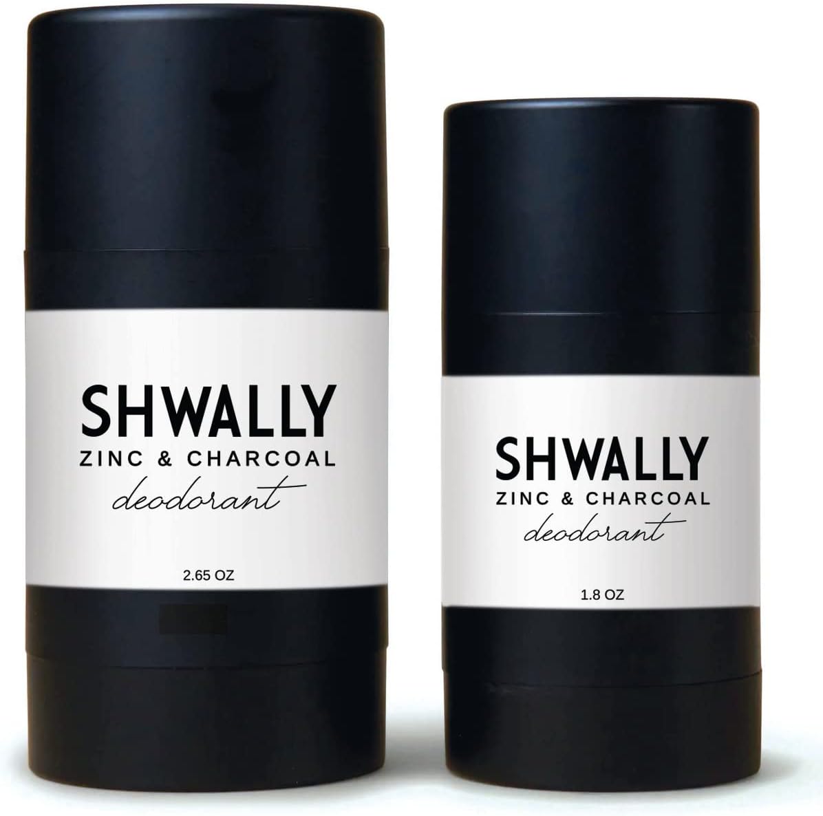 Shwally Zinc & Charcoal Deodorant – A True Natural, Tallow-Based & Effective Deodorant for Men & Women –– Aluminum Free with Coconut & Arrowroot – Lasts 4X Longer (Eucalyptus + Peppermint, 2.5 oz)
