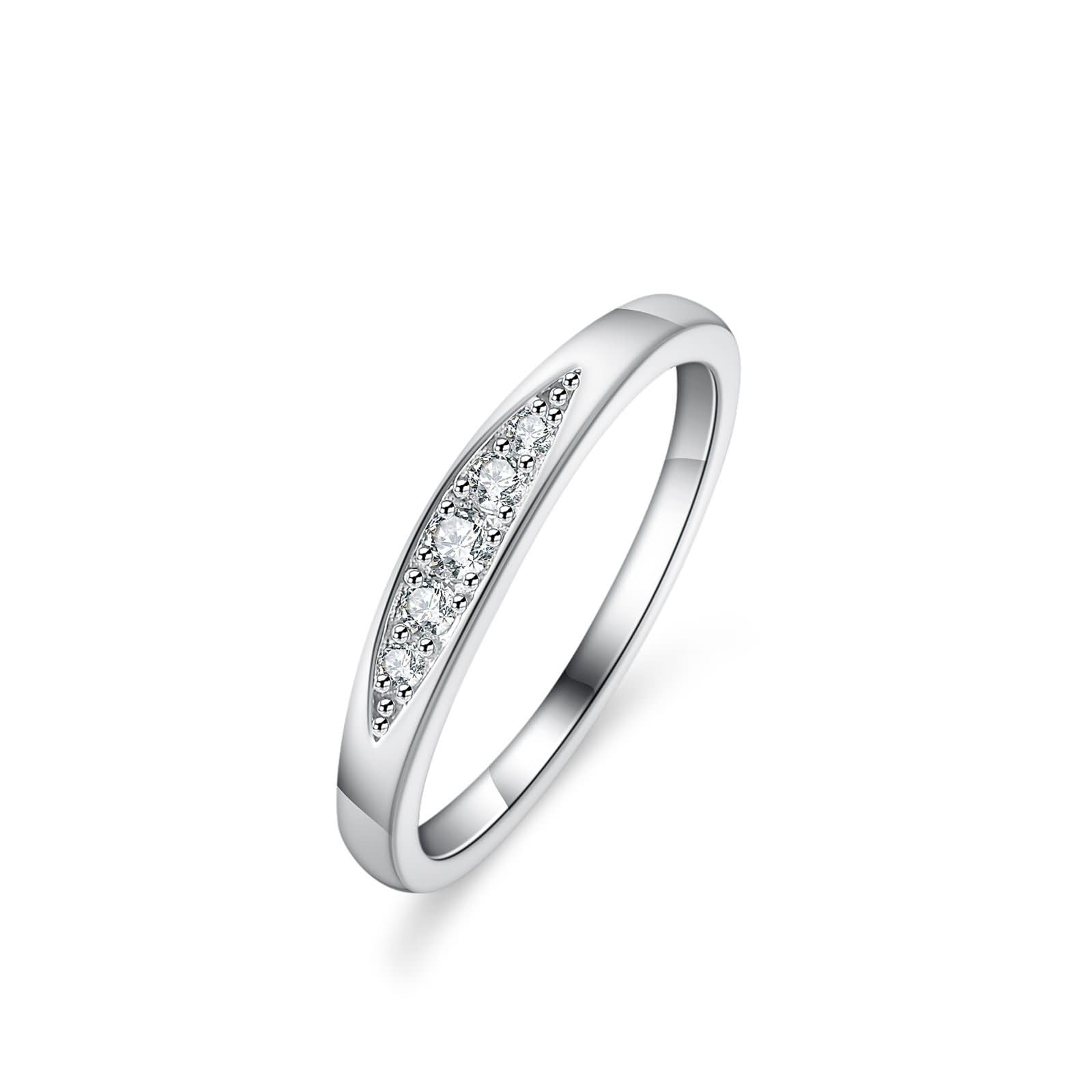 Anillo de compromiso para mujer, oro blanco con diamantes, anillos de boda de oro auténtico, delicado para mujer