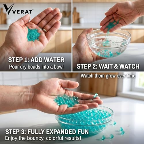 Image of Verat 1 Packet Gel Water Balls /Water Beads /Refill Water Bead /Gel Blaster Ammo /Water Balls for Gun /Gel Balls for Kids /Gel Blaster Balls in Bottle /7-8mm Non-Toxic Water Beads Gel Guns(10000 Green)