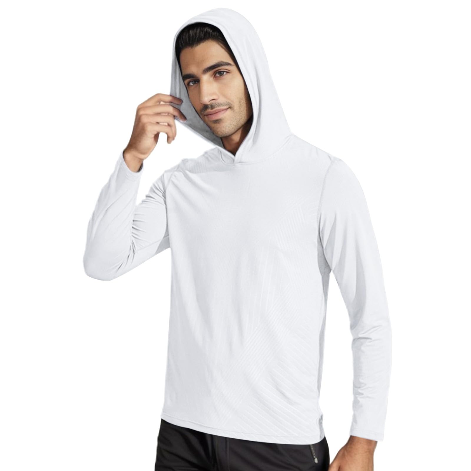 T-shirt Pour Homme, Col En V, Manches Longues, Motif Tête De Mort, Manches Longues, Coupe Ajustée, Confortable, Protection Solaire, Manches Longues, Gris, XL