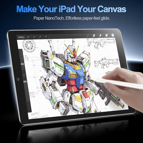 Image of EZ-GLAZ-2 Pack Paper-feel Glass Screen Protector for iPad 10.2 Inch Screen Protector 9th 8th 7th Gen (2021&2020&2019) - Apple Pencil Compatible, 9H+ Tempered Glass, Matte Film, Anti-Scratch, Bubble Free, with Installation Box