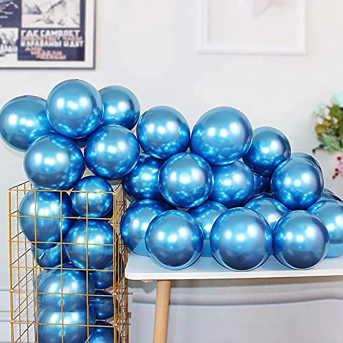 Image of Toyshine Blue Metallic Balloons for Party 50 pcs 12 inch Thick Latex balloons for Birthday Wedding Engagement Anniversary Festival Picnic Family Party Decorations-Blue