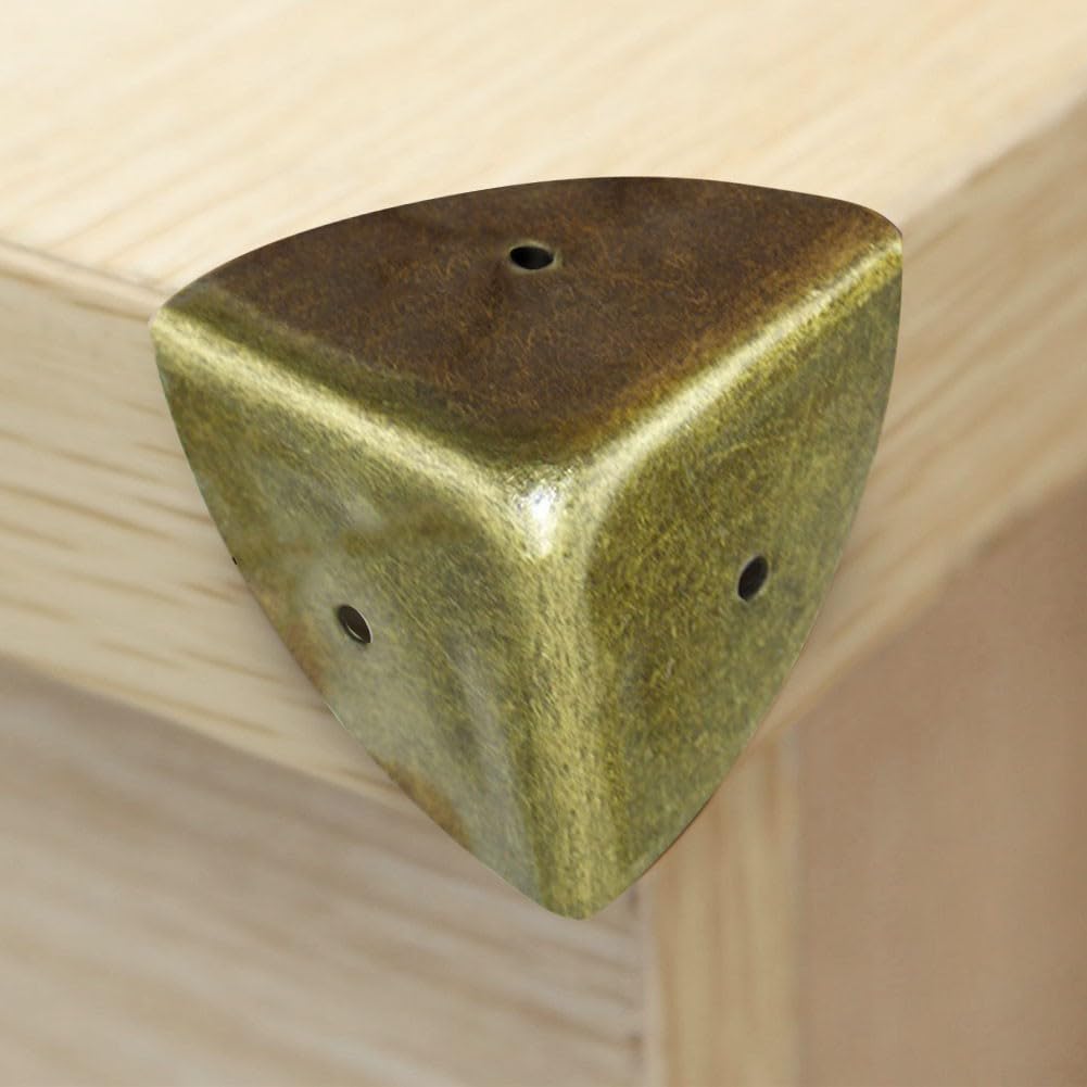 Protezioni angolari in metallo, 4 pezzi, 40 mm, protezioni angolari in metallo ad angolo retto, per valigie in legno, baule da viaggio