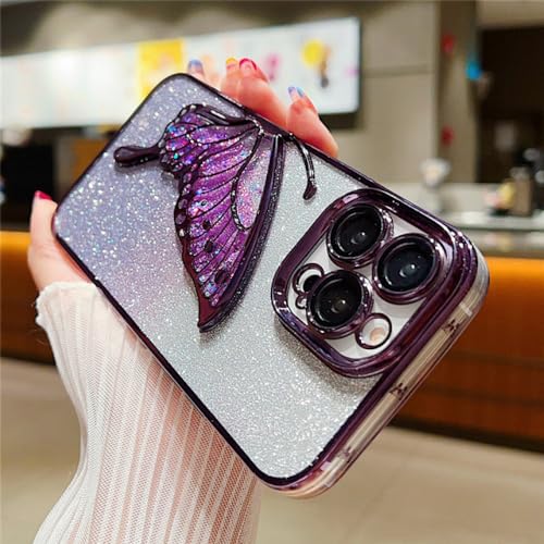 Étuis de téléphone transparents et antichocs en silicone violet pour iPhone 14 Pro