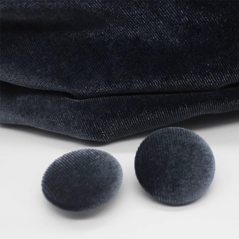 XHYXWN 10pcs 10-38 Mm Round Colorful Gold Velvet Fabric Covered Buttons, Black Plastic Base Fabric Covered Sewing Buttons For Cardigan Sweater Dress Accessories