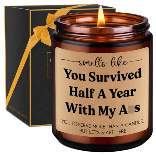 GSPY Scented Candle, 6 Month Anniversary Candle Gifts for Boyfriend, Girlfriend - Six, 6...