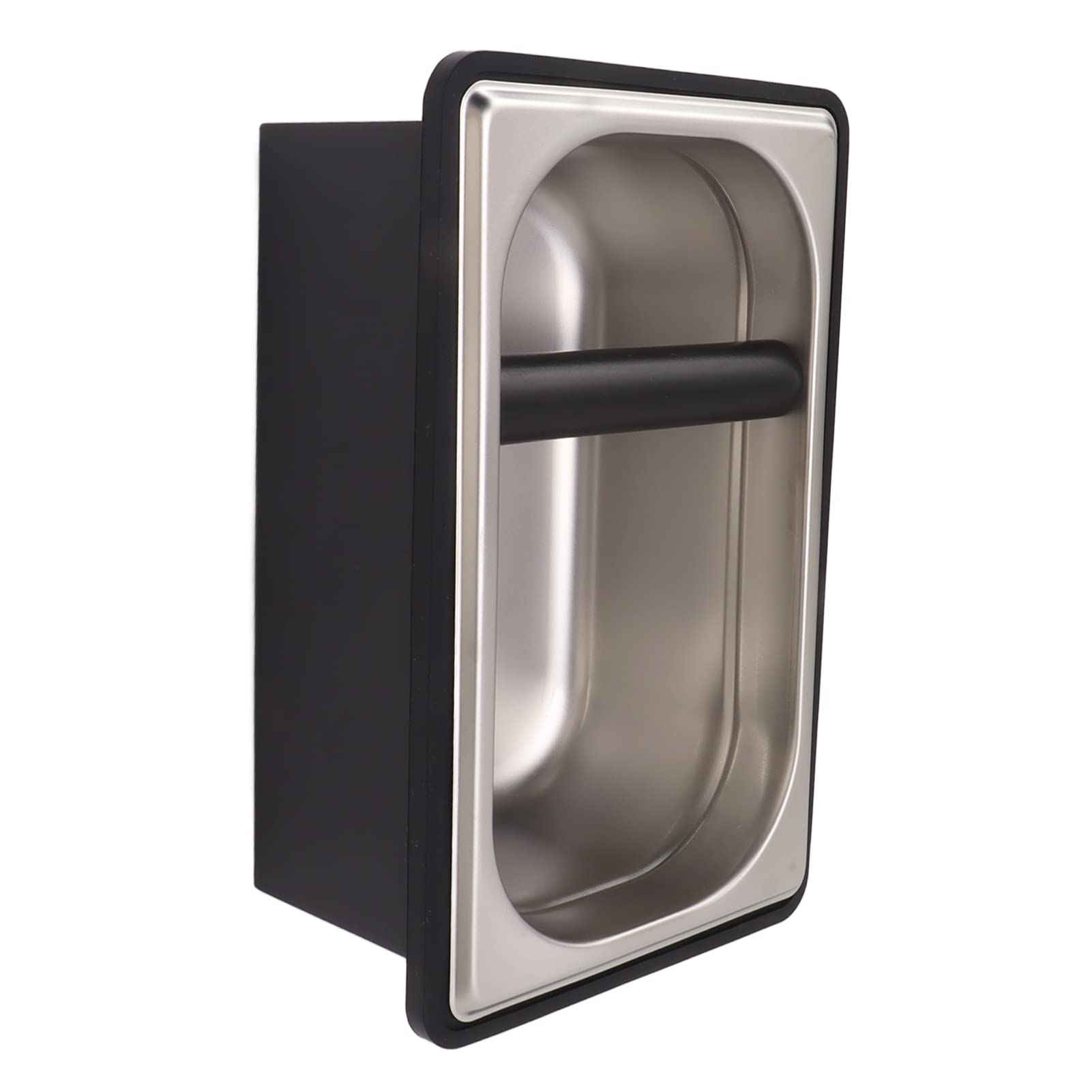 Depósito de acero inoxidable, caja de café con barra de goma extraíble y base antideslizante (L)