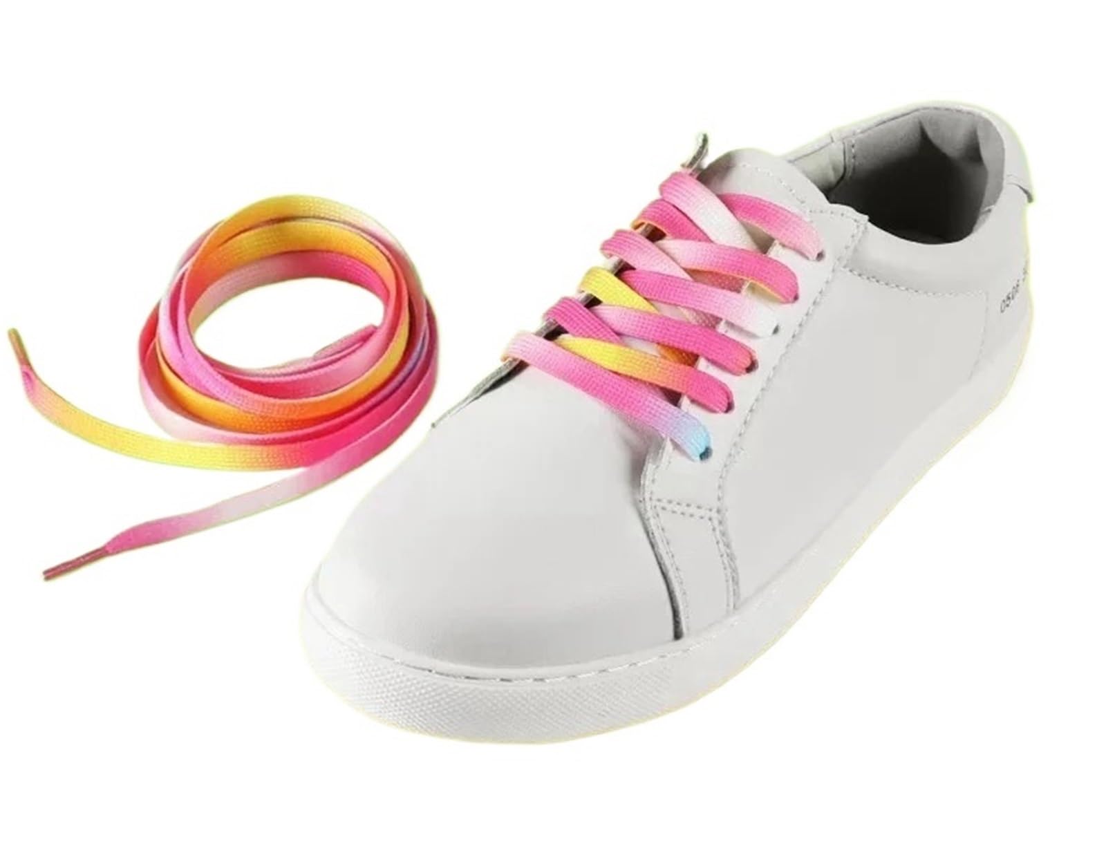 Lot de 5 paires lacets colorés en soie dégradés for bottes camping et fête Pour Baskets(Pink Rainbow,120cm)