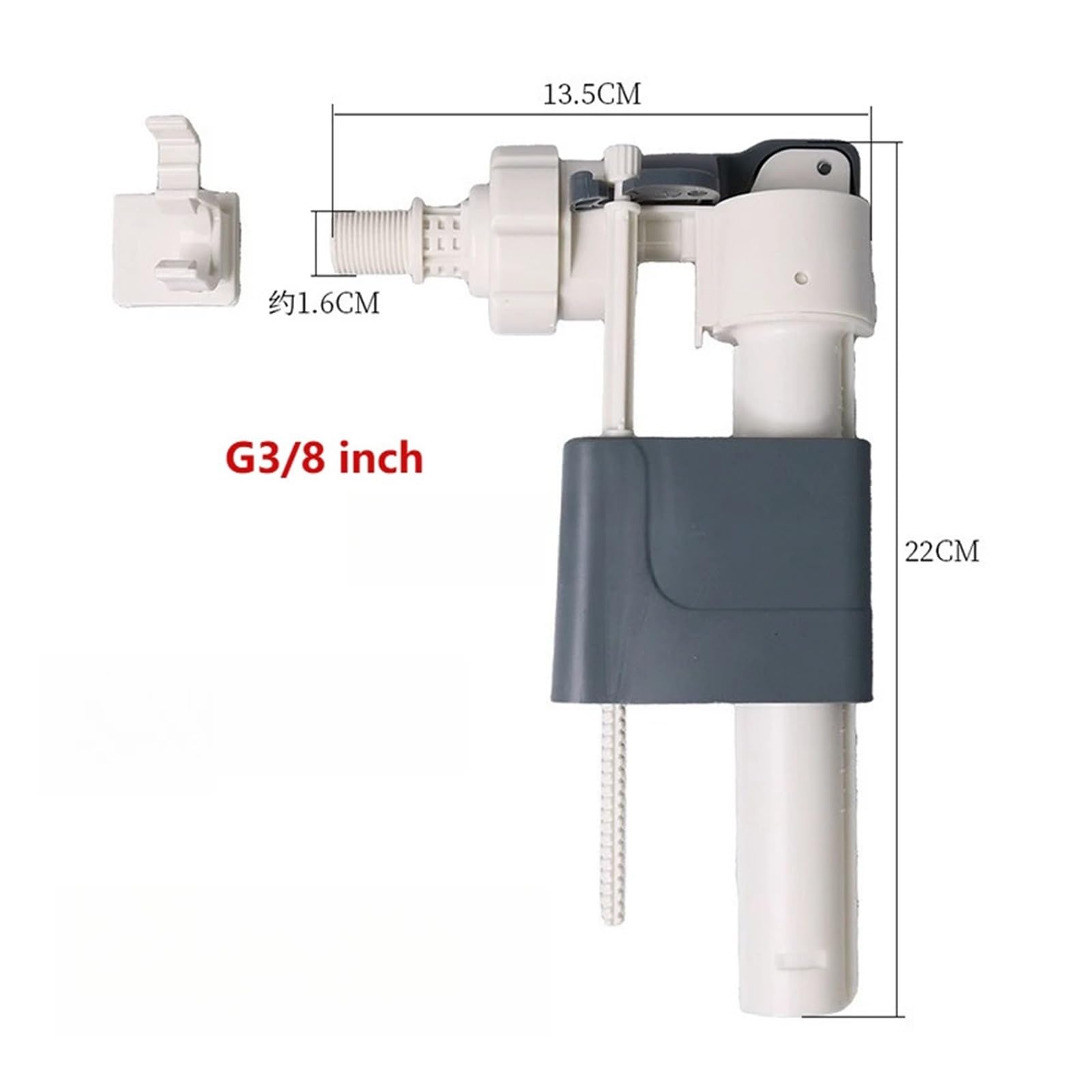 Kit De Válvula De Descarga Y Llenado Oculta De 8" | Válvula de llenado, válvula de descarga, montaje en pared for cisterna, bañera, reequipamiento, ajuste a presión