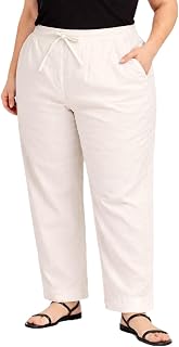 Plus Size Women's Cotton Pant, Comfortable for Regular Wear with Pockets Price In India