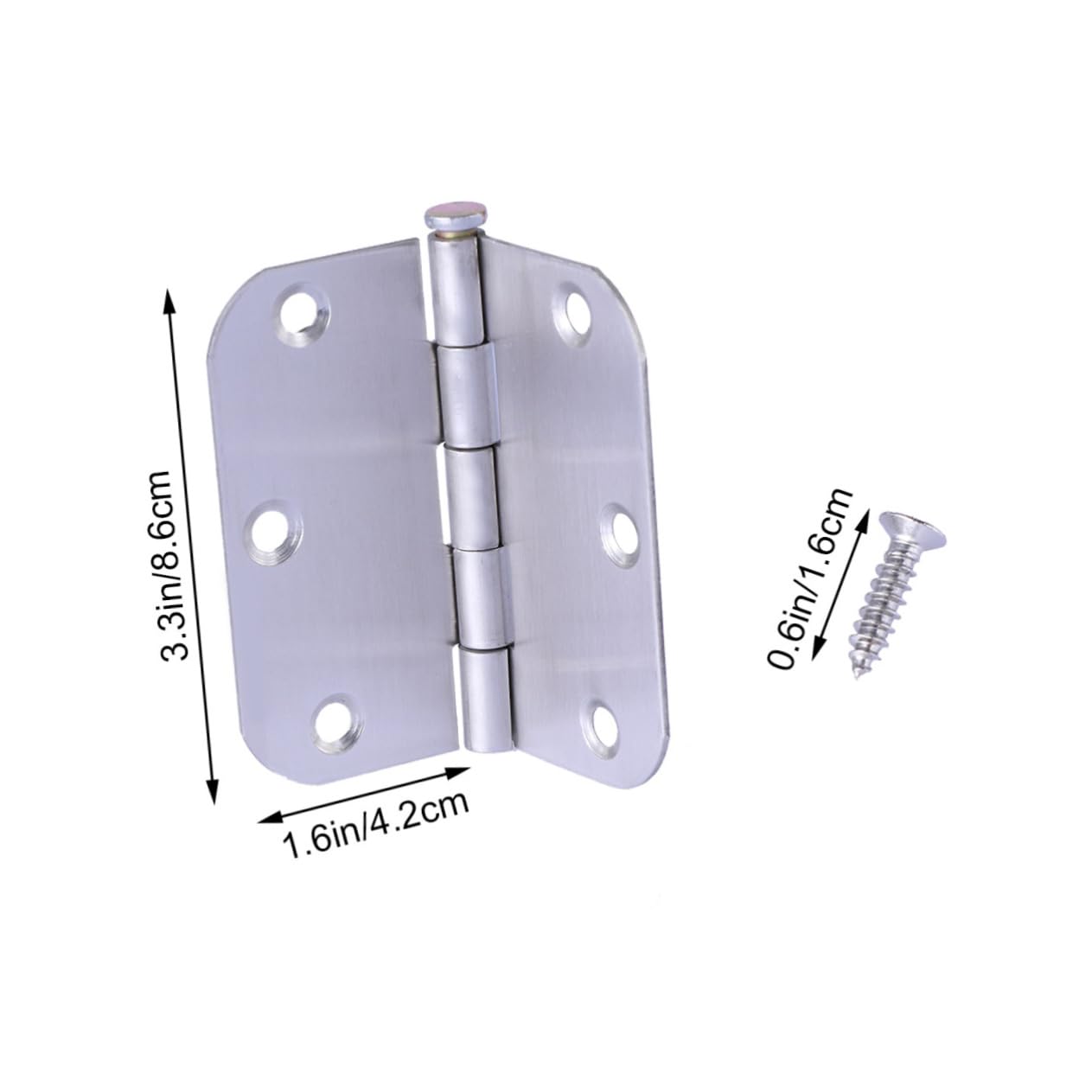 OUNONA Set of 2 Kitchen Cabinet Hinges Stainless Steel Flush Mount Hinge Strong Furniture Hinges 12 Screws Silver Finish