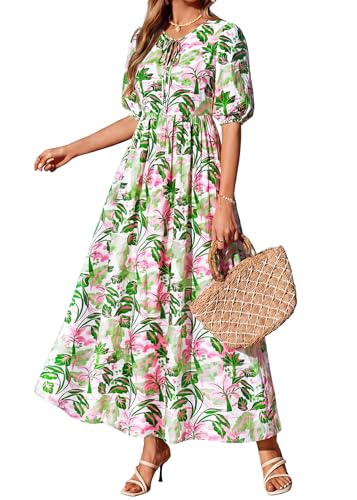 Image of KIRUNDO Maxi Dresses for Women 2026 3 /4 Sleeve Summer Dress