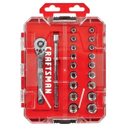 Image of CRAFTSMAN Mechanics Tool Set, 1 /4 Inch Drive, 20 Piece, 90-Tooth (CMMT12108)