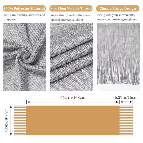 Sparkling Metallic Shawls and Wraps for Evening Dresses Formal Party Fashion Women Wedding Shawl4