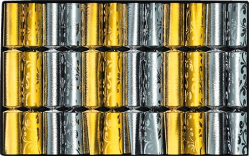 12 Knallbonbons Gold und Silber 18cm - für Silvester Neujahr Hochzeit Fasching & Karneval