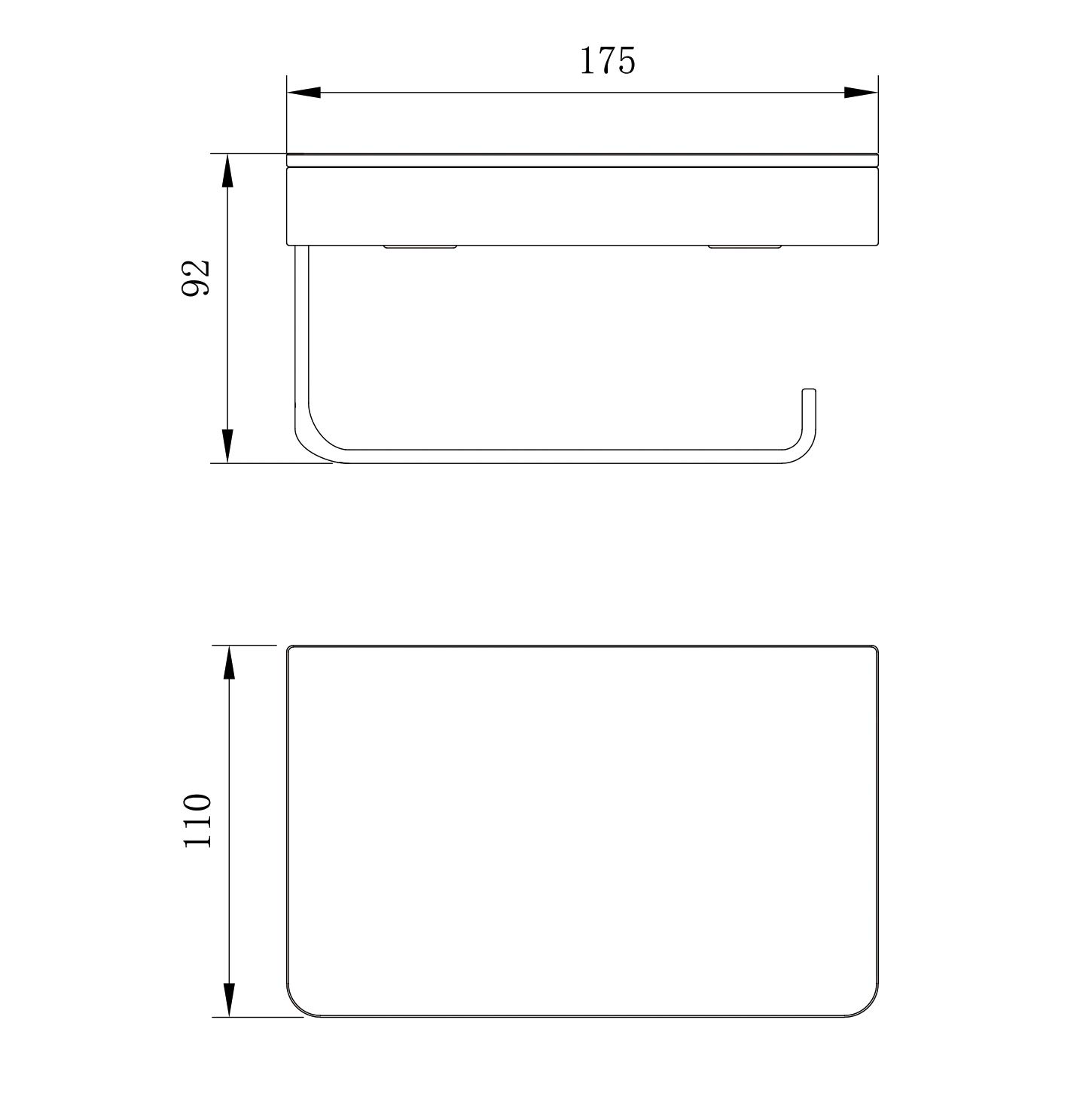 Bernstein Portarotolo Carta Igienica G501 In Acciaio Inox Cromato Con Ripiano In Vetro – Supporto Con Piano Per Smartphone, Montaggio A Vite O Adesivo