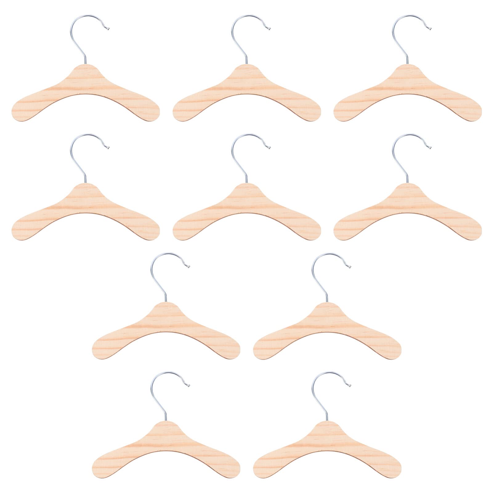 Mipcase 20 pcs Adorable for Non Finish Puppy Hook Dollhouse Cute Wooden Small Organizing Premium Hangers| Non- Smooth Creative Clothing Supplies Sturdy Pants Space Hanger Color Doll