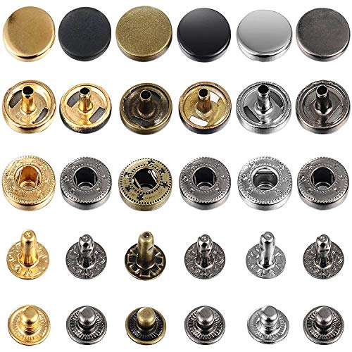 Image of DIY Crafts Design No # 1, Mixed & Combo Set for All Purpose, 40 Sets Jeans Buttons Metal Button Snap Buttons Re (Design No # 1, Mixed & Combo Set for All Purpose)