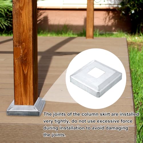Falda de poste de estilo integral metálica para proteger columnas de porche 4