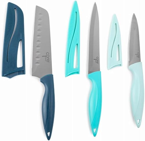 Core Kitchen 31869-TV - Juego de cuchillos de 6 piezas, Santoku, utilidad y pelado con vainas, cantidad 1