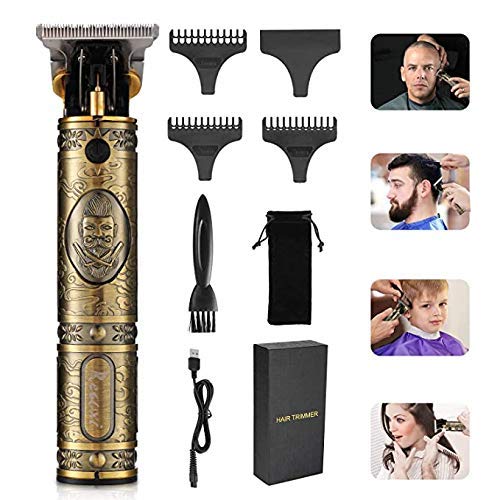 Men Professional Electric Pro Li Outliner, 0mm Baldheaded Hair Clippers Barber Accessories Grooming Cordless Rechargeable Close Cutting T-Blade Trimmer Haircutting Kit Beard Shaver Barber