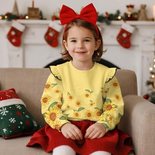 Sweatshirts for Toddler Baby Girl Crewneck Pullover Long Sleeve Ruffle Tops Shirt Casual Fall Clothes Girl Outfits4