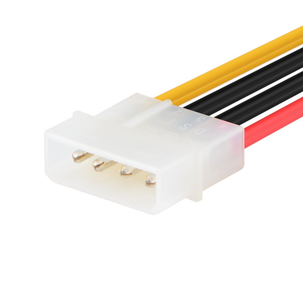 J&D 2er Pack 4 Pin Molex (LP4) auf 2X 15 Pin SATA Stromkabel Splitter Kabel Adapter - 20cm