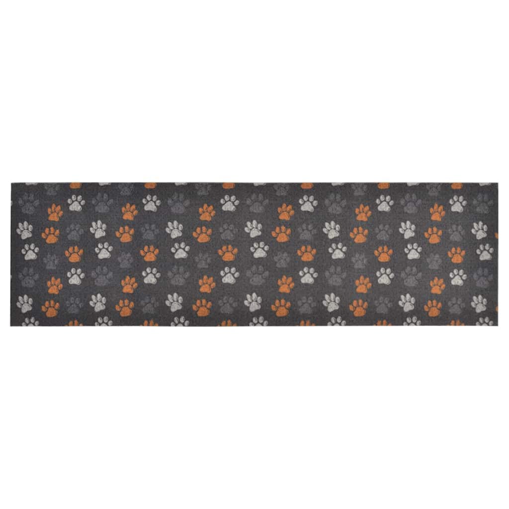 Küchenläufer Waschbar 60x180 cm Samt Küchenteppich Pfoten