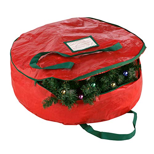 Elf Stor Red Holiday Christmas Wreath Storage Bag For 24-Inch Wreaths #TOP3