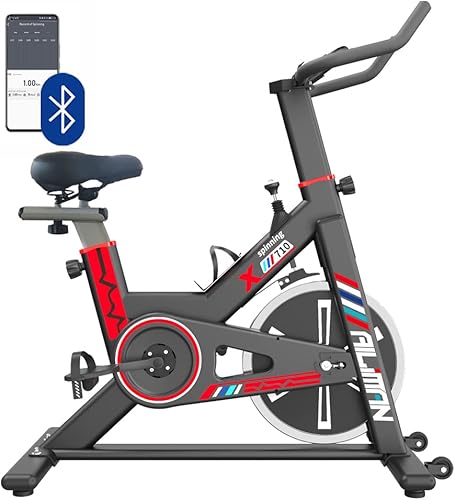 ndoor - Bicicleta estática estacionaria, cómodo cojín de asiento, soporte para iPad para el hogar, entrenamiento cardiovascular