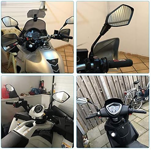 【2026 Upgraded】Motorcycle Convex Rear View Mirror, Mirrors For Bike,motorcycle,atv,scooter, with M8 M10 Threaded Bolt, with 7/8" Handle Bar Mount Clamp Compatible with Cruiser, Suzuki, Honda,Victory - Image 8