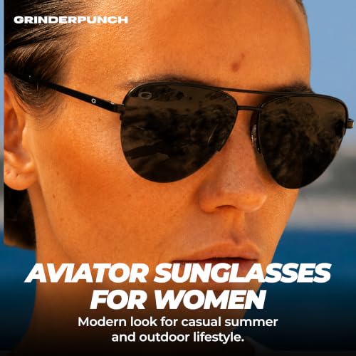 Image of grinderPUNCH Polarized Aviator Sunglasses Men Women 70s Retro Costume UV400