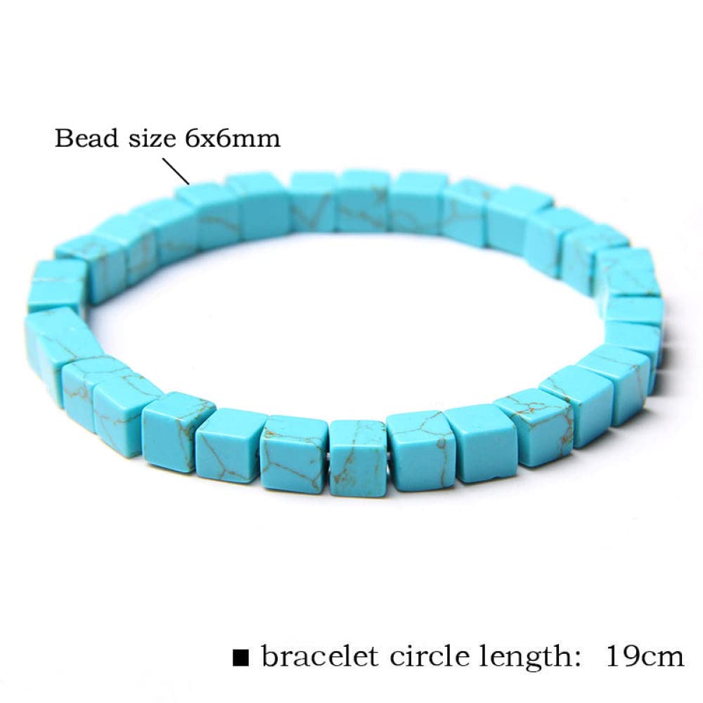 Bracelet Fait Main En Pierre Naturelle Turquoise Et Jaspe Jaune - Réalisé à Ta Taille - Homme Femme