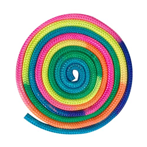 Ieron Cuerda de Gimnasia de 3 Metros Arco Iris Cuerda de Saltar para Gimnasia rítmica Competición artística Ejercicio Fitness Profesional Equipo de Entrenamiento para niñas Adultas Ejercicio de Salto