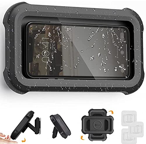 Soporte de teléfono impermeable de pared ajustable para móviles de hasta 6.8" 2