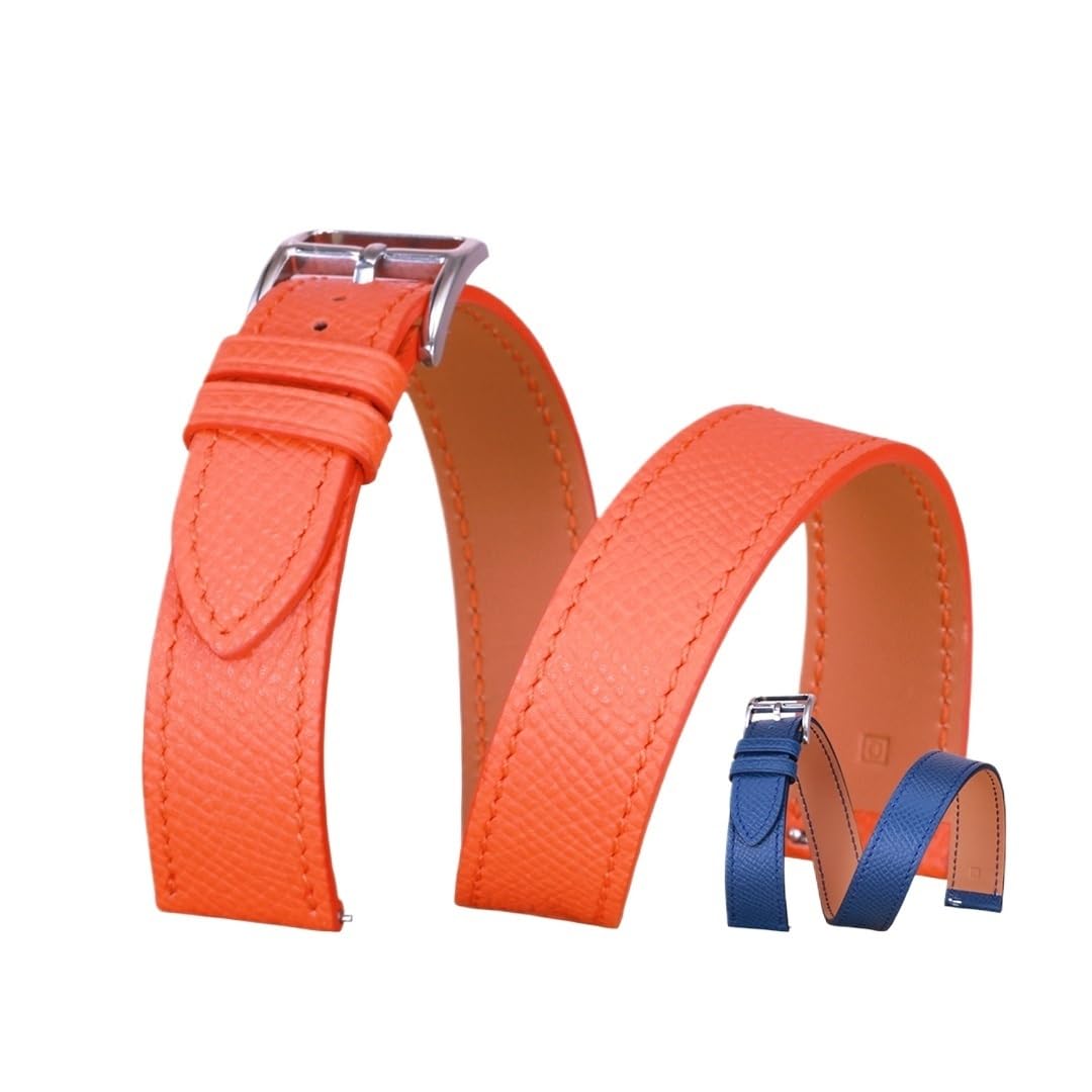 HW036801 Bracelet de montre en cuir de veau avec boucle, 20mm, Acétate, Aucune pierre précieuse.