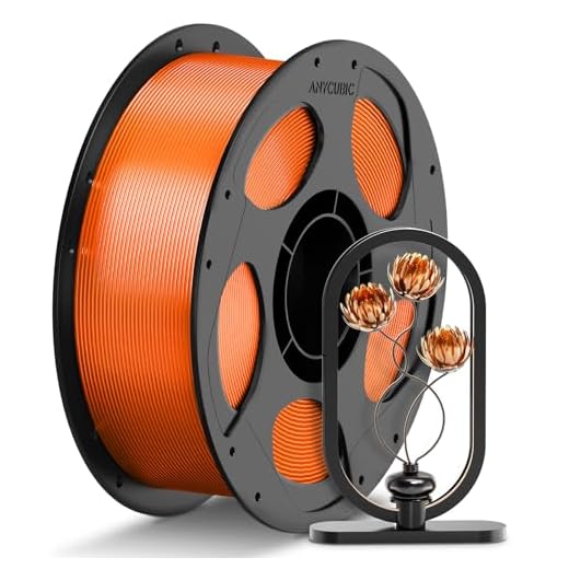 ANYCUBIC PETG Filament 1.75mm, 3D Printer Filament, Translucent and Vibrant, Dimensional Accuracy +/- 0.02mm, Print with Most FDM 3D Printers, 1KG Reusable Spool, Semi-Clear Orange
